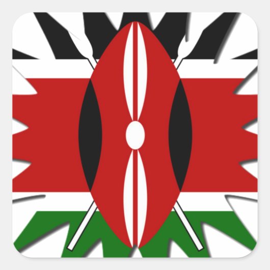 Sticker Carré Un Motif kenyan dynamique : un art 18 étoiles (Devant)