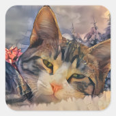 Sticker Carré Un Noël Kitty (Devant)