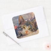 Sticker Carré Un Noël Kitty (Enveloppe)