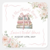 Sticker Carré Un nouveau chapitre commence Fête prénuptiale (Devant)