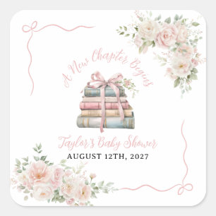 Sticker Carré Un nouveau chapitre commence Shower de bébé