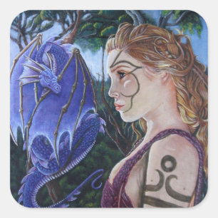 Sticker Carré Un pacte plus docile de dragon - air