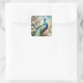 Sticker Carré Un paon (Sac)