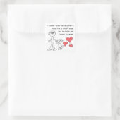 Sticker Carré Un père tient la main de sa fille (Sac)