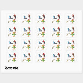 Sticker Carré un perroquet (Feuille)