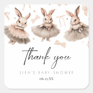 Sticker Carré Un Petit Baby shower Bunny