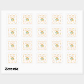 Sticker Carré Un petit baby shower orange (Feuille)