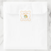 Sticker Carré Un petit baby shower orange (Sac)