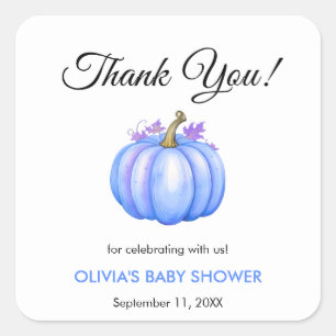 Sticker Carré Un Petit Citrouille Automne Automne Bleu Baby show