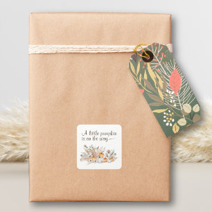 Sticker Carré Un petit Citrouille se trouve sur le Baby shower W