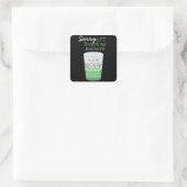 Sticker Carré Un Peu Absinthe L'esprit drôle Humour de boisson (Sac)