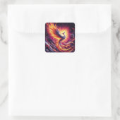 Sticker Carré Un phénix surgissant de cendres brûlantes. (Sac)