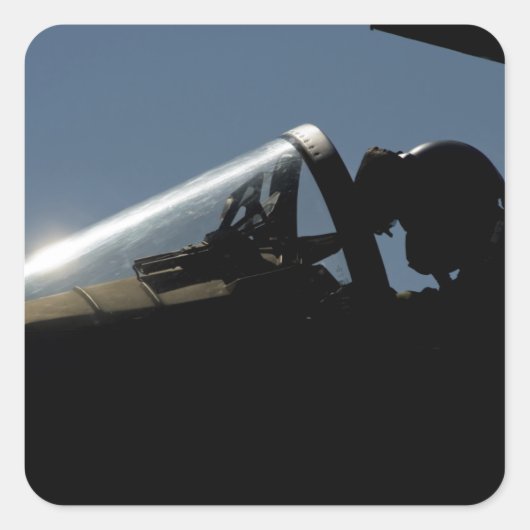 Sticker Carré Un pilote se prépare au décollage (Devant)