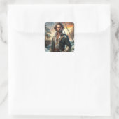 Sticker Carré Un pirate d'un navire (Sac)