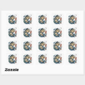 Sticker Carré un poisson souriant (Feuille)