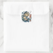 Sticker Carré un poisson souriant (Sac)