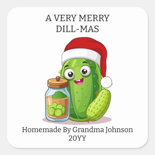 Sticker Carré Un pot de Noël très joyeux Dill-Mas (Devant)