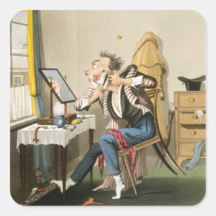 Sticker Carré Un rasoir émoussé, pub. par chasse, 1827 (etchin