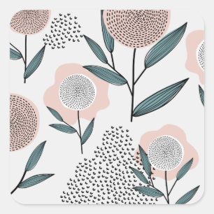 Sticker Carré Un rose