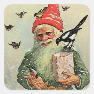 Sticker Carré "Un sac d'oiseaux" par Jenny Nystrom