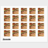 Sticker Carré Un sandwich italien avec 2 (Feuille)