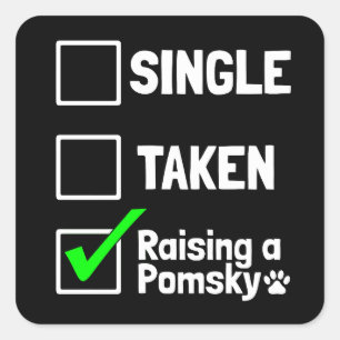 Sticker Carré Un seul pris levant un cadeau de Chien Chien Chien