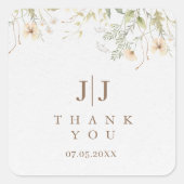 Sticker Carré Un simple Merci Mariage Fleur sauvage (Devant)