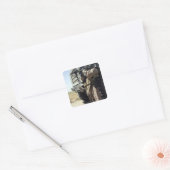 Sticker Carré Un soldat assure la sécurité des Marines (Enveloppe)