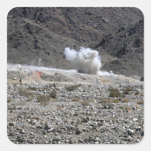 Sticker Carré Un tour d'un lanceur de fusée AT-4 (Devant)