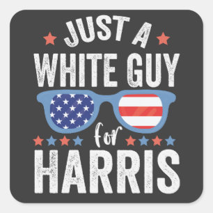 Sticker Carré Un type blanc pour Harris soutient le président La