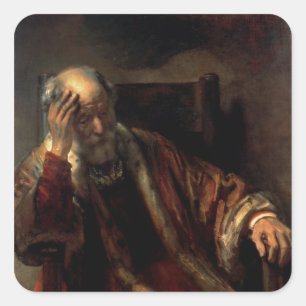 Sticker Carré Un vieil homme dans un fauteuil