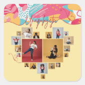 Sticker Carré Unapologetic Personalized Feminine Photo Collage (Devant)