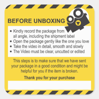 Sticker Carré Unboxing Custom Sheet Label and Guarantee