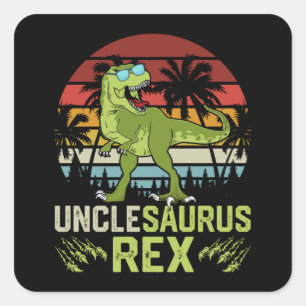 Sticker Carré Unclesarurus Rex   Conception Cool de dinosaures r
