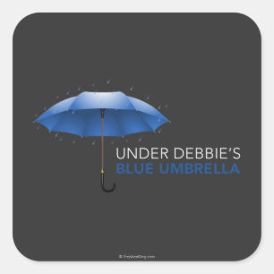 Sticker Carré Under Debbie's Blue Umbrella
