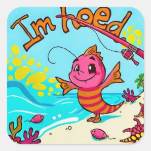 Sticker Carré Une aventure dynamique au bord de l'eau