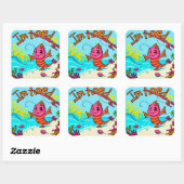 Sticker Carré Une aventure dynamique au bord de l'eau (Feuille)