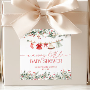 Sticker Carré Une Baby Shower de Noël Une Petite Baby Shower Joy