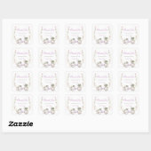 Sticker Carré Une Baby Shower Petite Fleur Sauvage (Feuille)