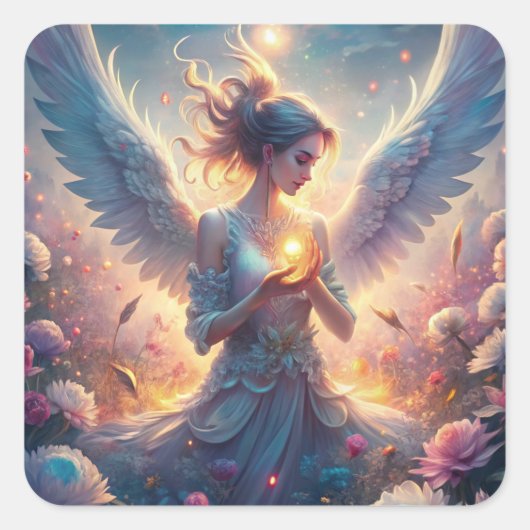 Sticker Carré Une Belle Fée (Devant)