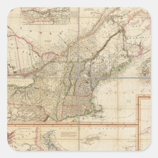 Sticker Carré Une carte de Cabotia (Devant)