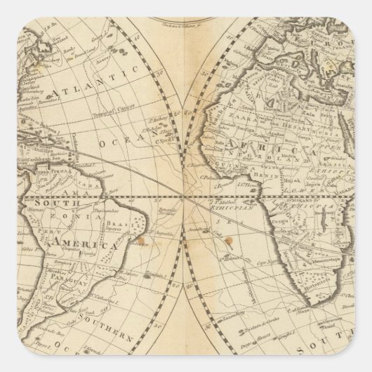 Sticker Carré Une carte du monde (Devant)
