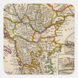 Sticker Carré Une carte générale de la Turquie en Europe