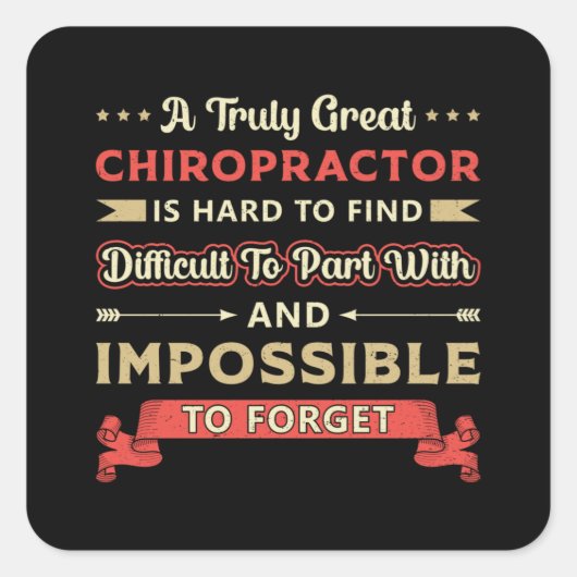 Sticker Carré Une Chiropratique Chiropraticienne Vraiment Grande (Devant)
