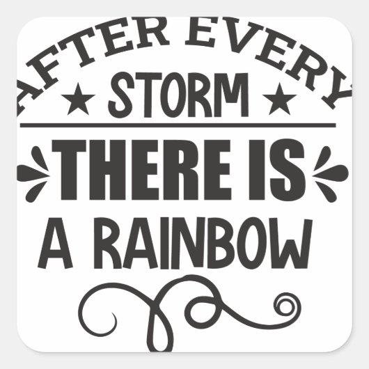 Sticker Carré une citation arc-en-ciel (Devant)