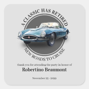 Sticker Carré Une Classique Est Retirée Fête de Retraite de Voit