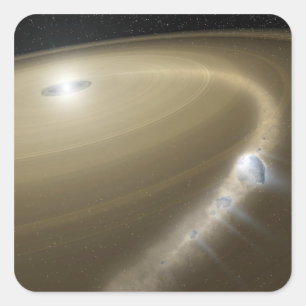 Sticker Carré Une comète déchirée vers des schreds autour d'une