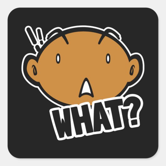 Sticker Carré Une conception amusante d'autocollant (Devant)