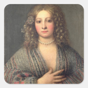 Sticker Carré Une courtisane (huile sur la toile)