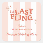 Sticker Carré Une dernière aventure avant le mariage (Devant)